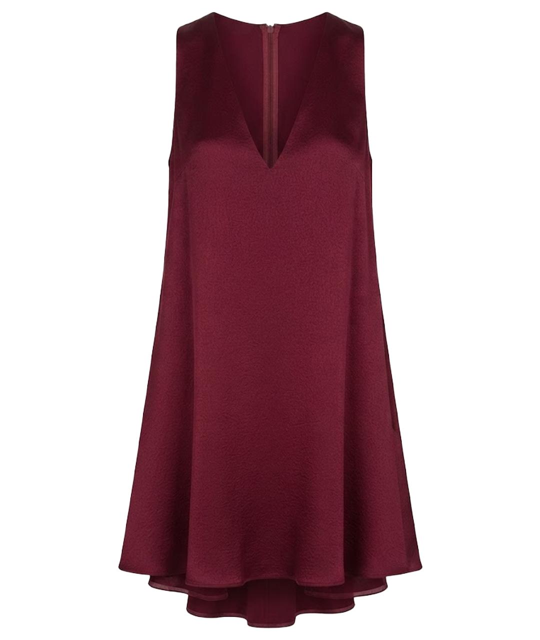 VALENTINO Бордовое вискозное коктейльное платье, фото 1