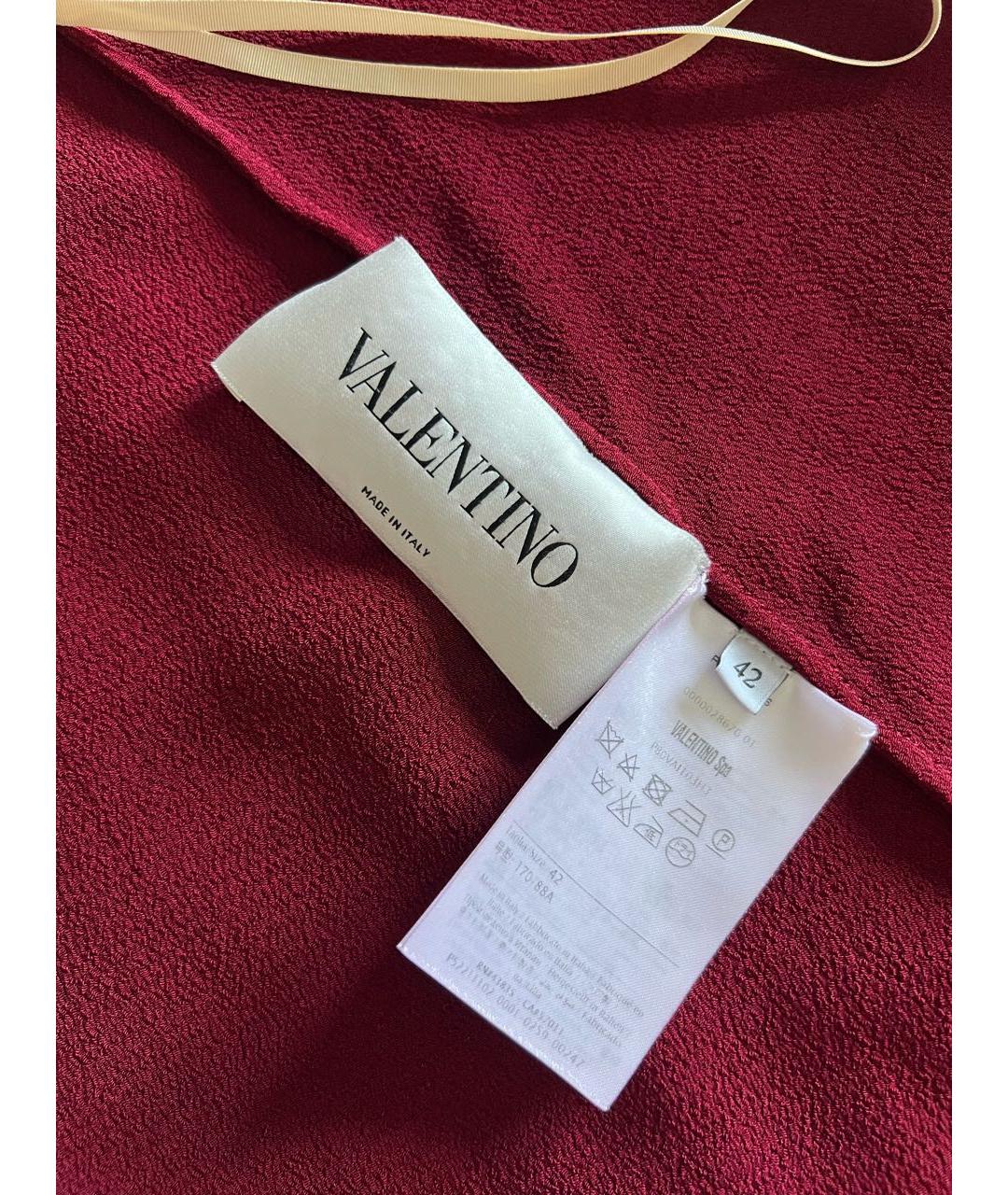 VALENTINO Бордовое вискозное коктейльное платье, фото 5