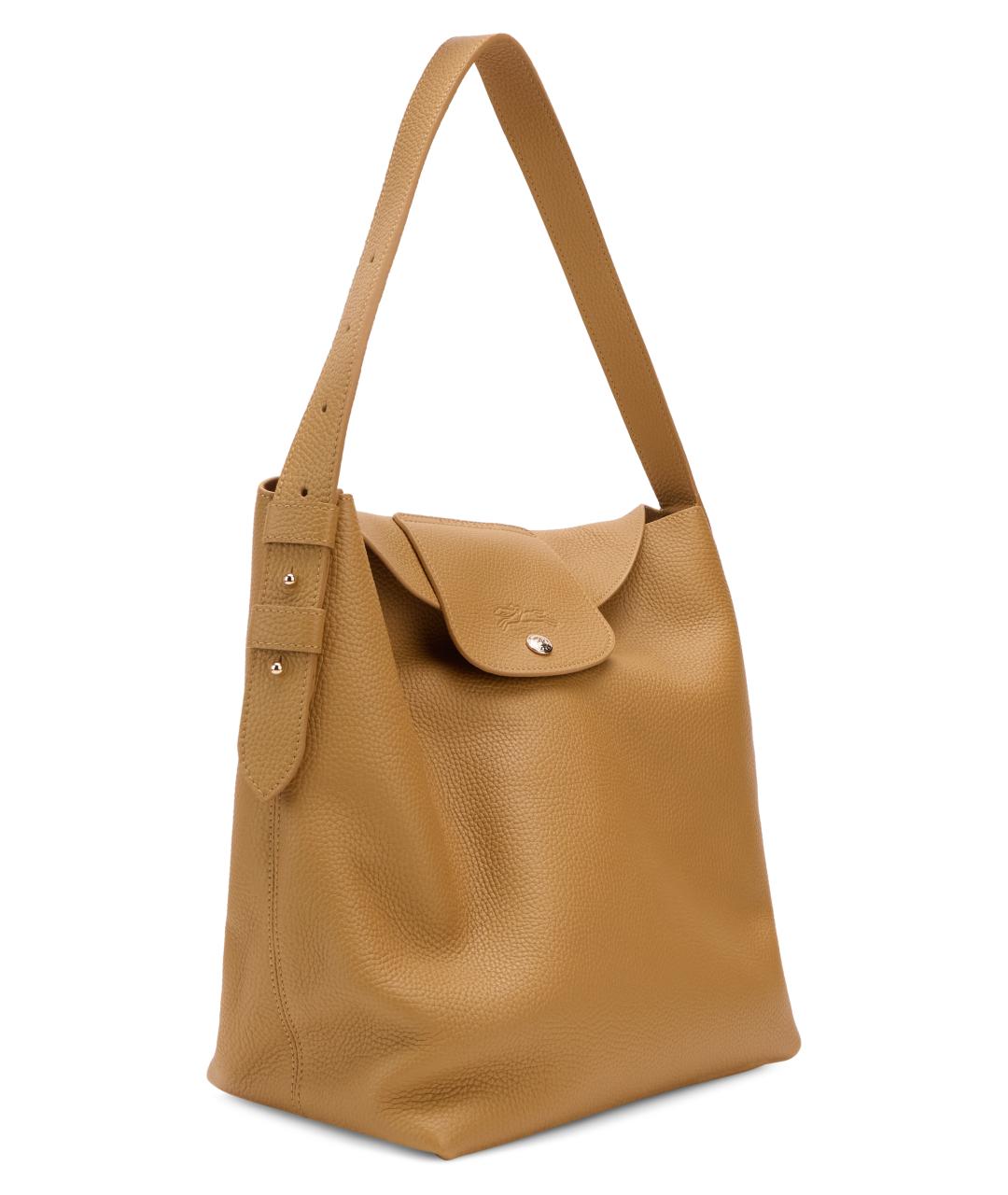 LONGCHAMP Бежевая кожаная сумка через плечо, фото 3