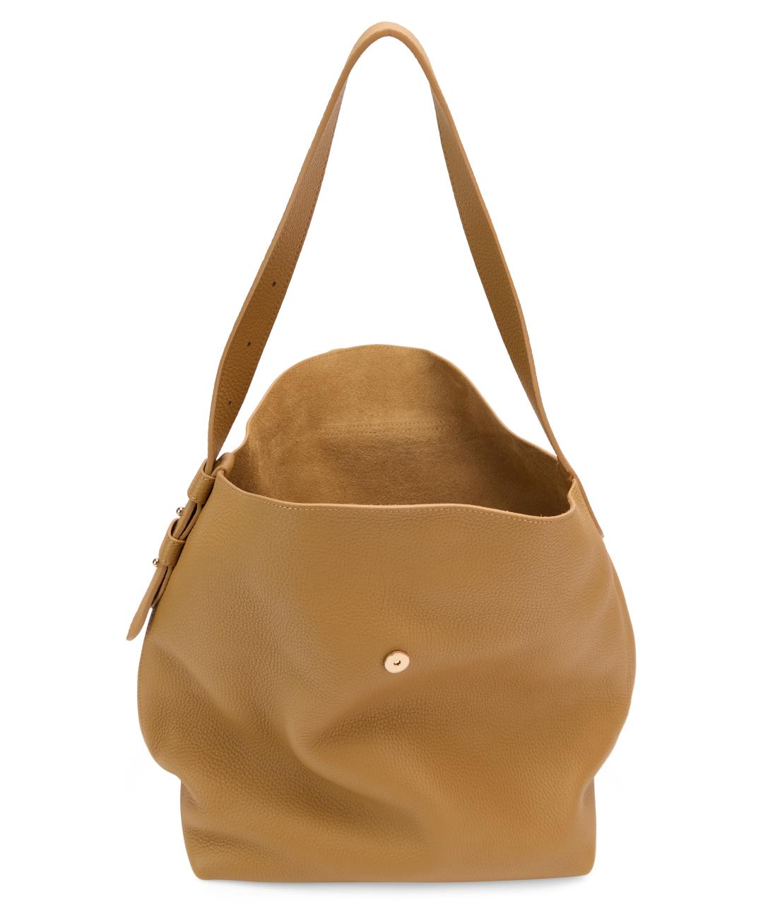 LONGCHAMP Бежевая кожаная сумка через плечо, фото 5