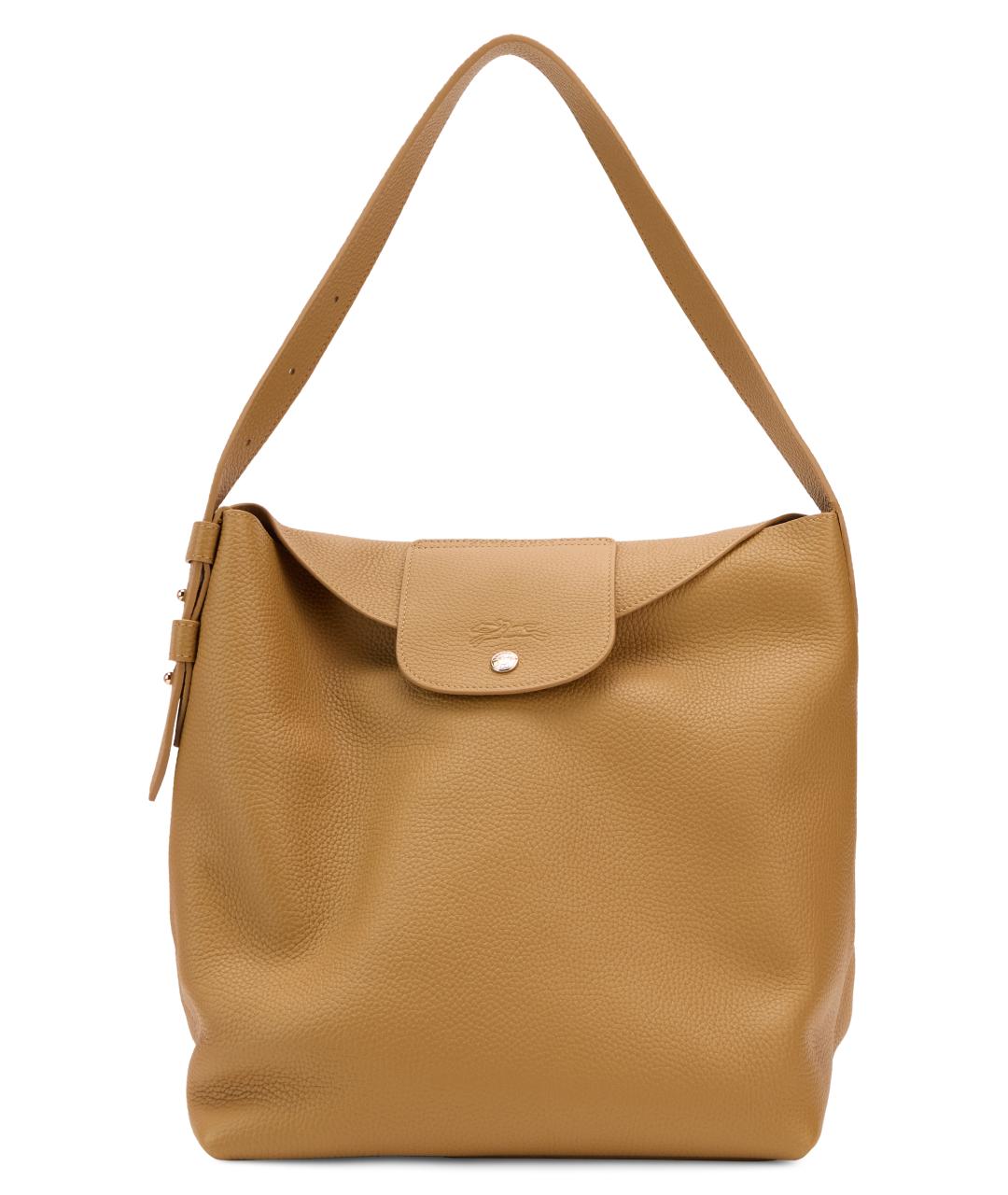 LONGCHAMP Бежевая кожаная сумка через плечо, фото 2