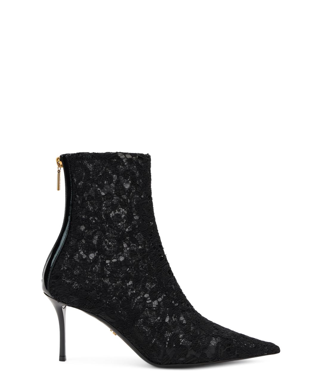 DOLCE&GABBANA Черные текстильные ботильоны, фото 1