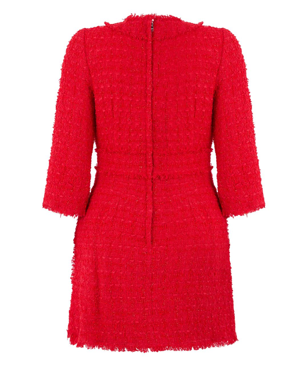 DOLCE&GABBANA Красное хлопковое повседневное платье, фото 2