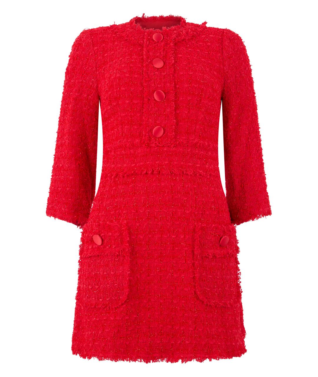 DOLCE&GABBANA Красное хлопковое повседневное платье, фото 1