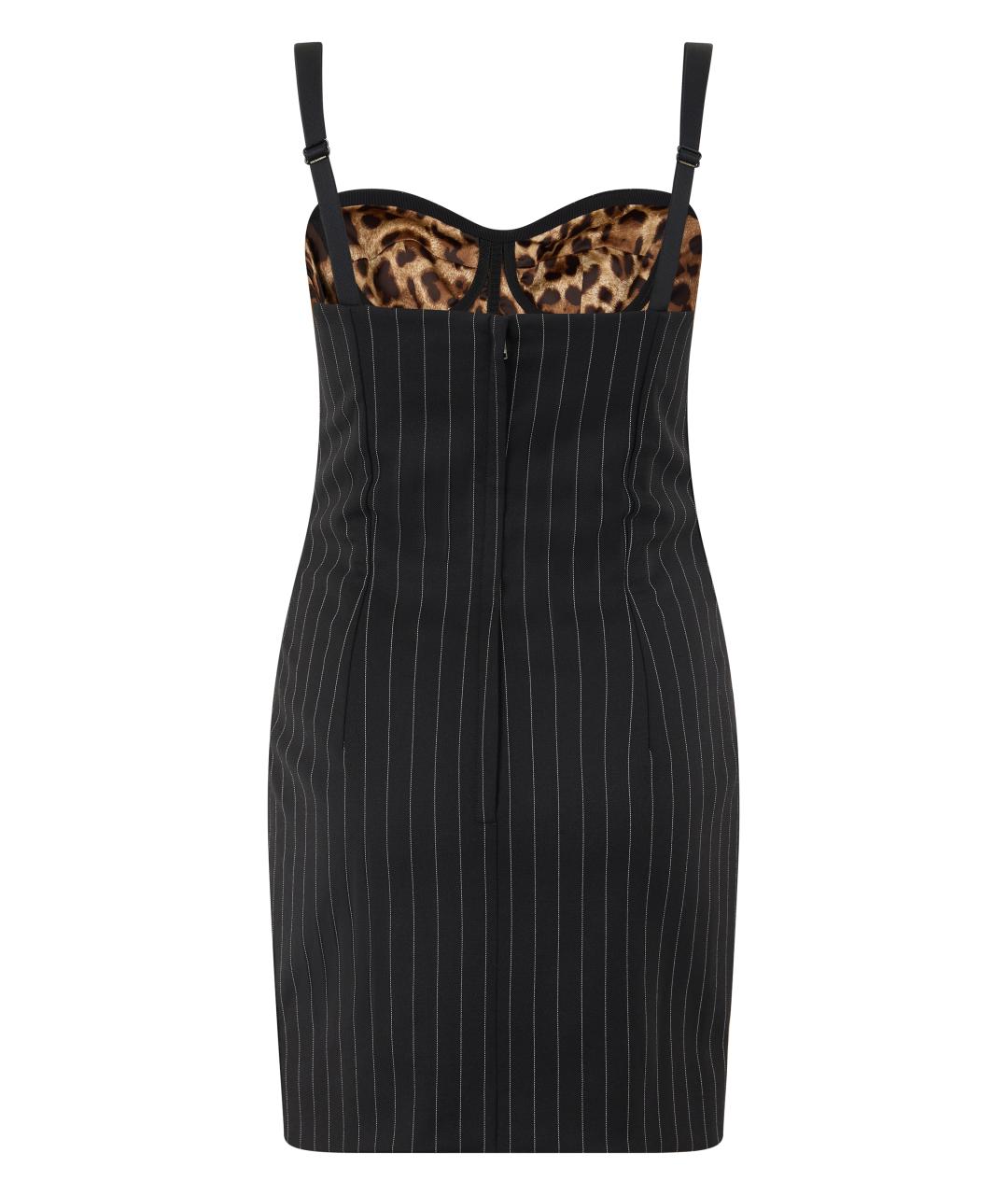 DOLCE&GABBANA Черное шерстяное коктейльное платье, фото 2