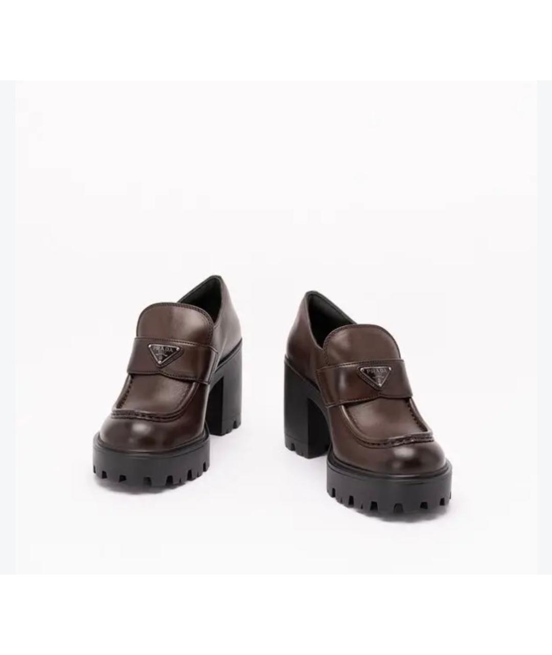 PRADA Коричневые кожаные туфли, фото 5