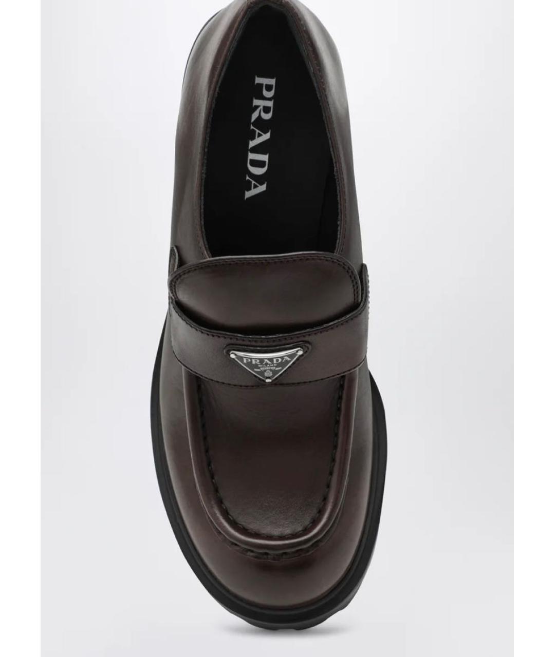 PRADA Коричневые кожаные туфли, фото 6