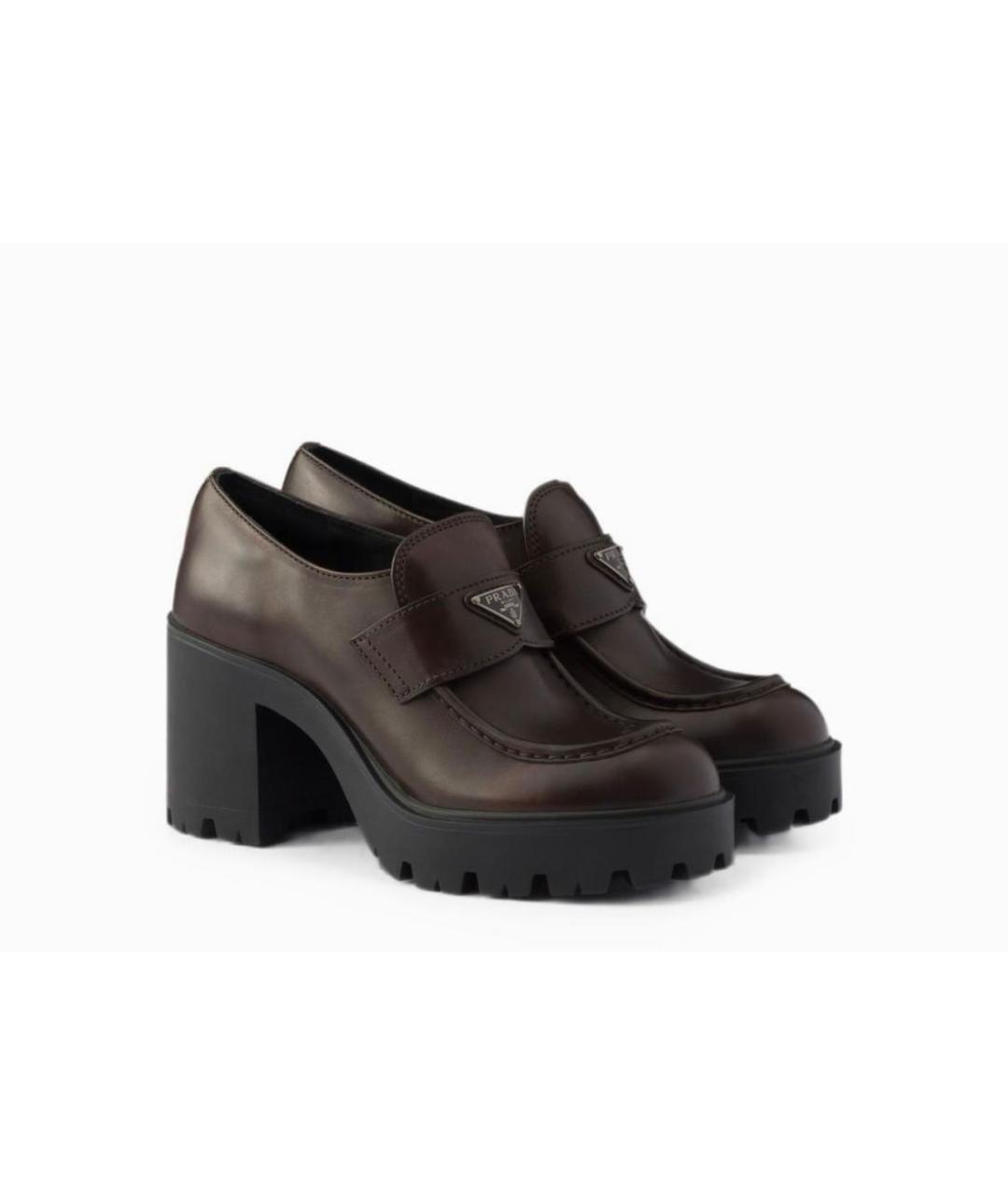 PRADA Коричневые кожаные туфли, фото 3