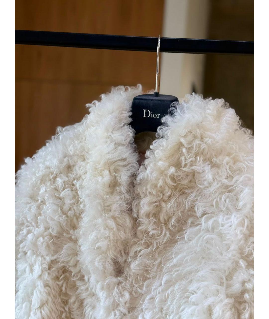 CHRISTIAN DIOR Белая меховая шуба, фото 2
