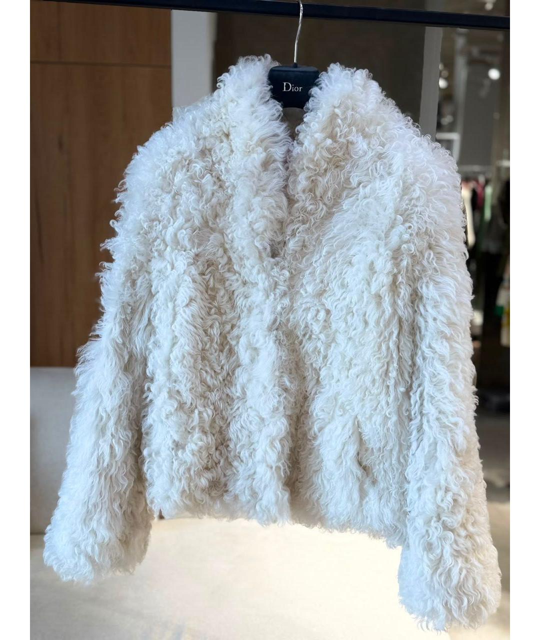 CHRISTIAN DIOR Белая меховая шуба, фото 3