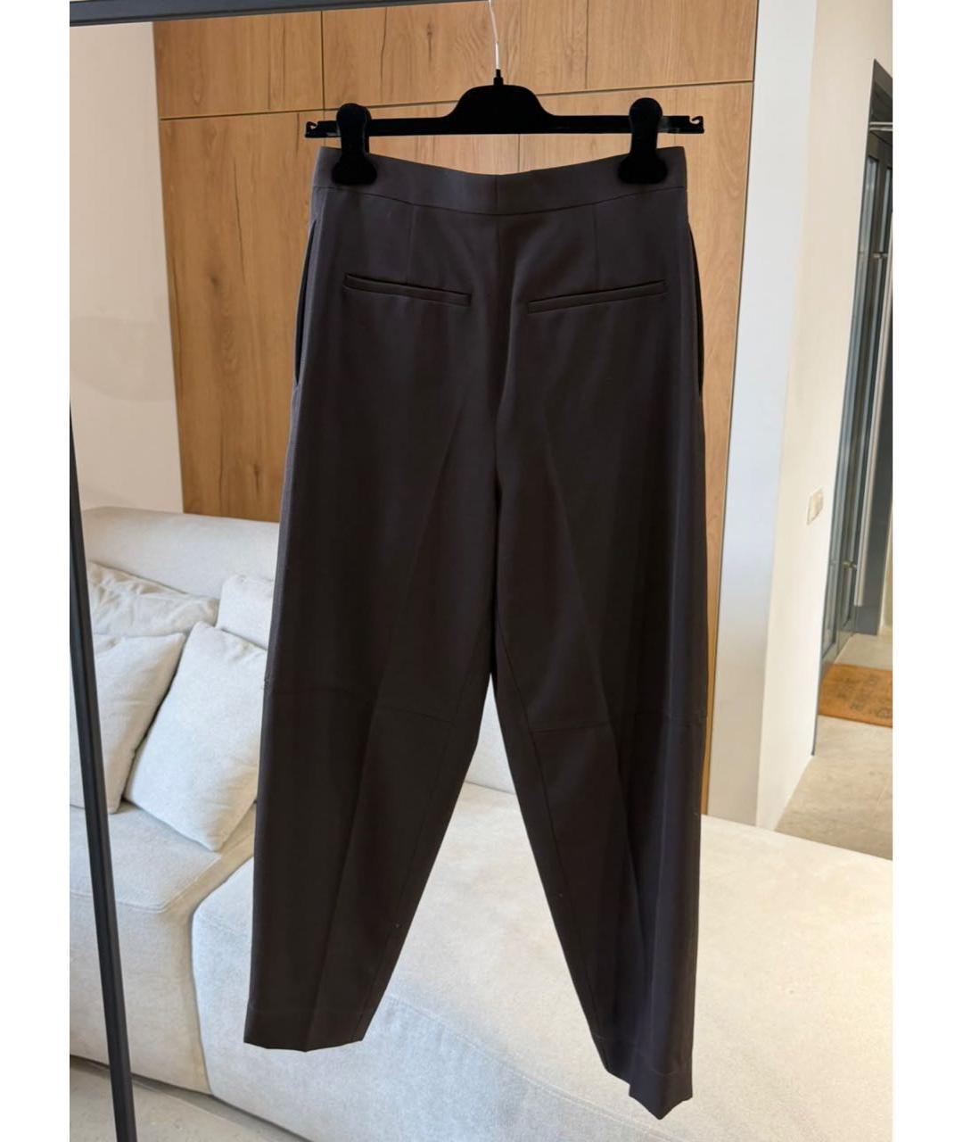 JIL SANDER Коричневые прямые брюки, фото 2