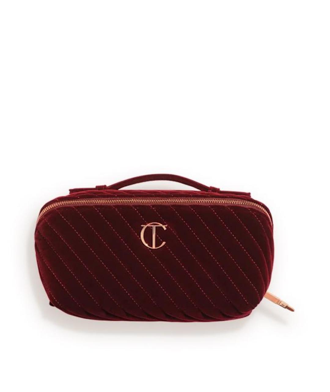 CHARLOTTE TILBURY Бордовая бархатная косметичка, фото 3