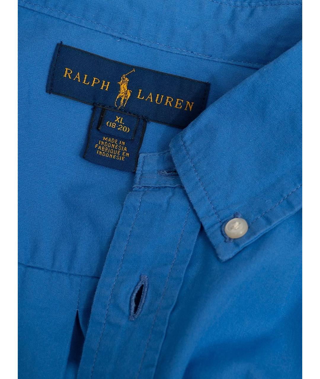 POLO RALPH LAUREN Синяя хлопковая кэжуал рубашка, фото 3