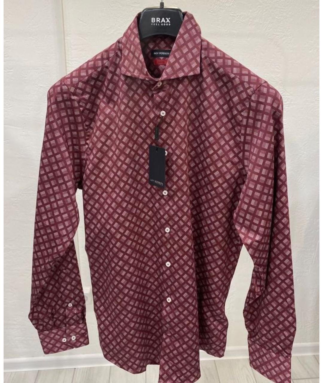 ROY ROBSON Бордовая хлопковая классическая рубашка, фото 8