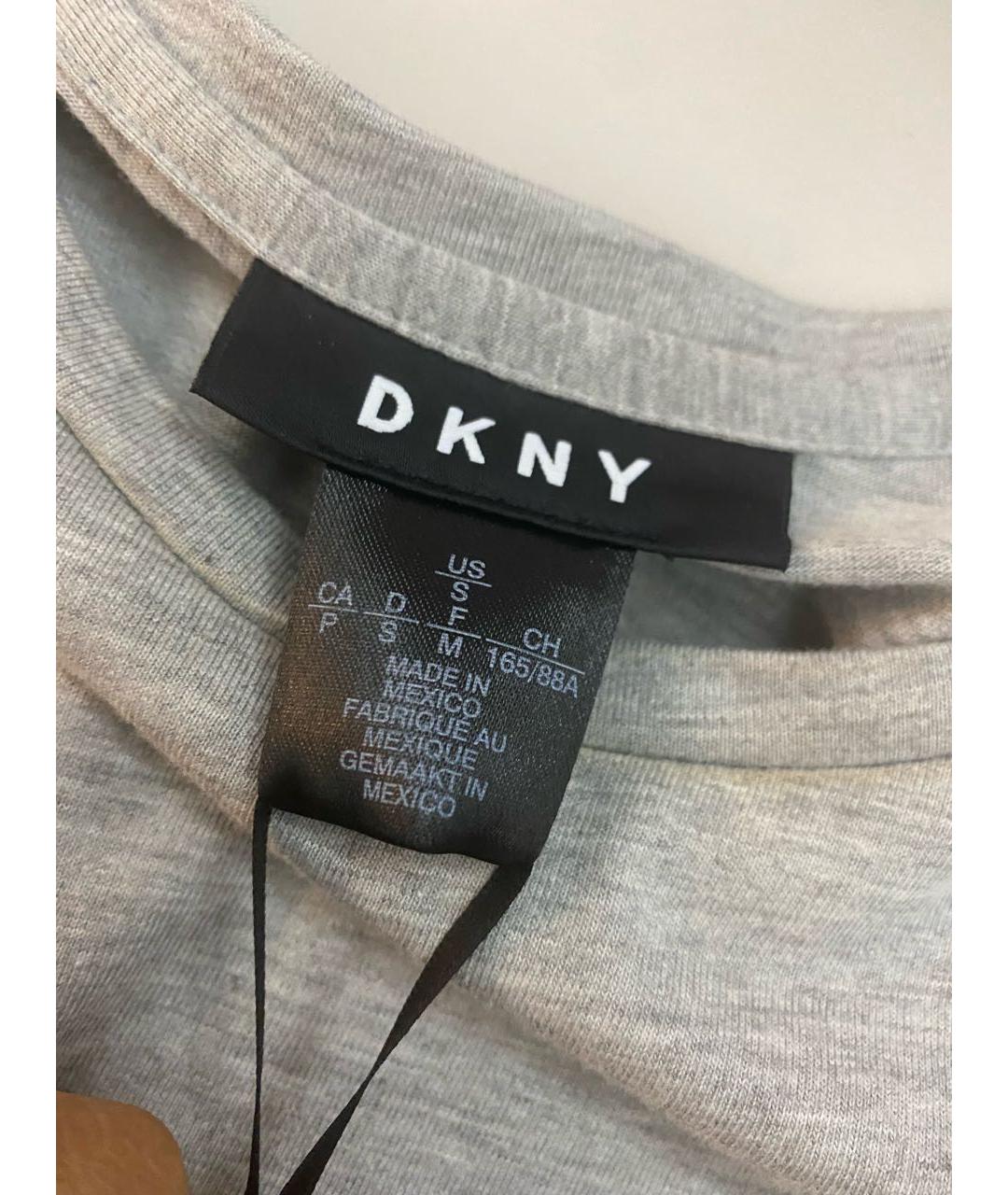 DKNY Серая хлопковая футболка, фото 4