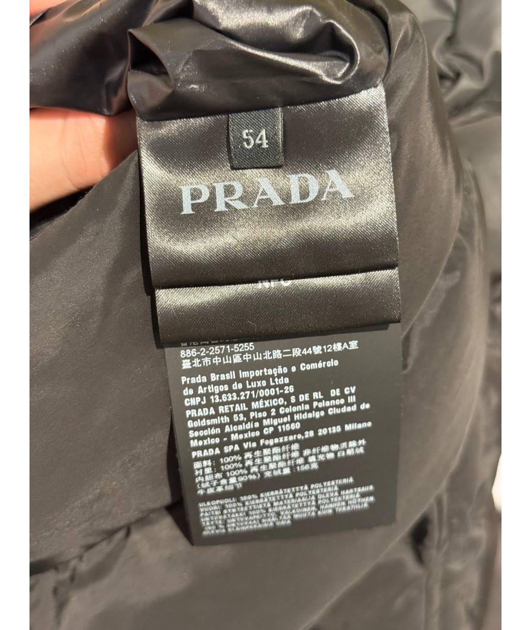 PRADA Черный нейлоновый пуховик, фото 6