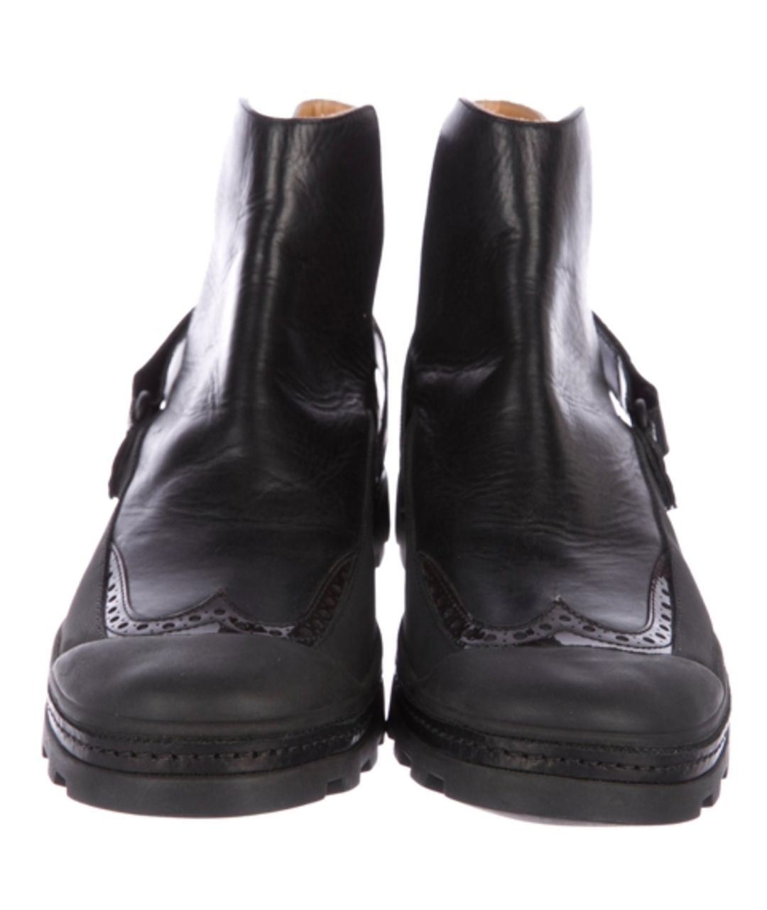MAISON MARGIELA Черные кожаные ботинки, фото 3