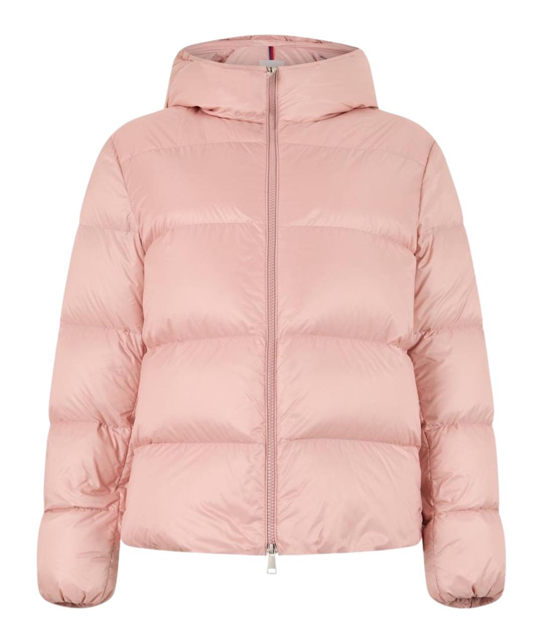 MONCLER Розовый полиамидовый пуховик, фото 1