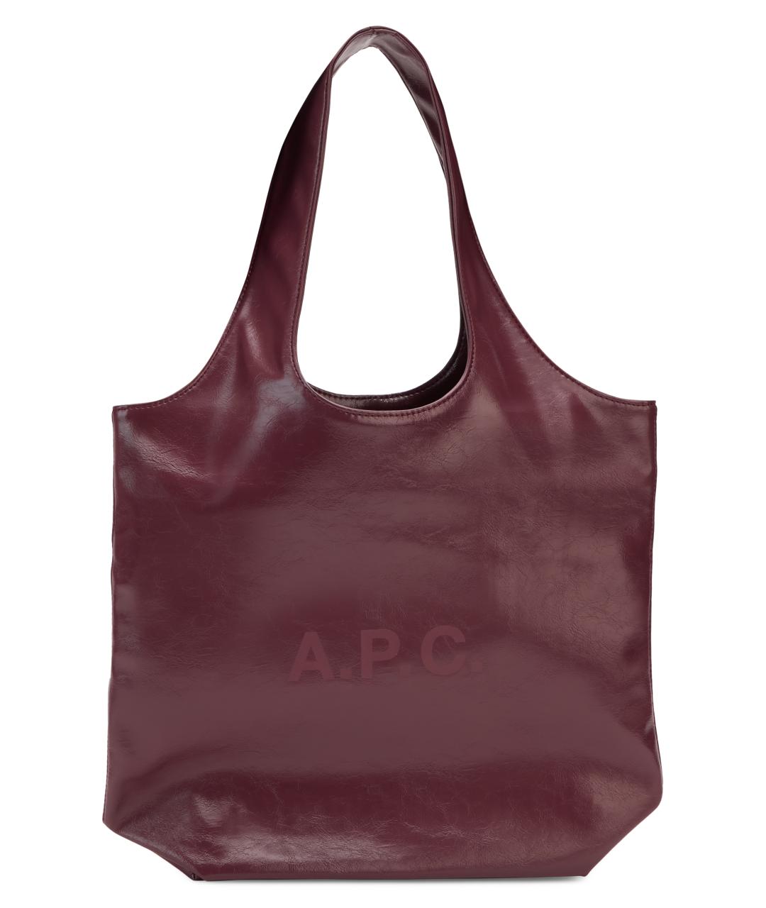 A.P.C. Бордовая сумка тоут из искусственной кожи, фото 2