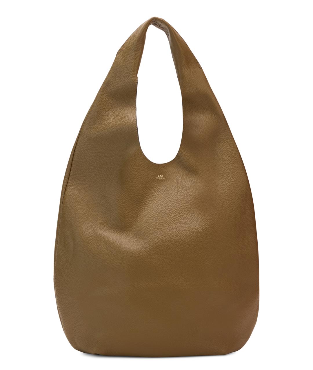 A.P.C. Бежевая кожаная сумка тоут, фото 1