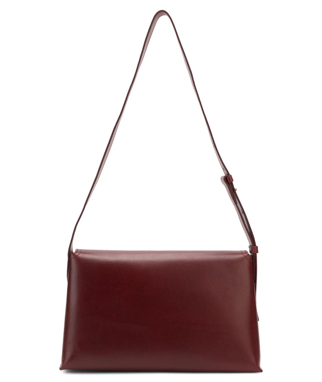 A.P.C. Бордовая кожаная сумка через плечо, фото 3