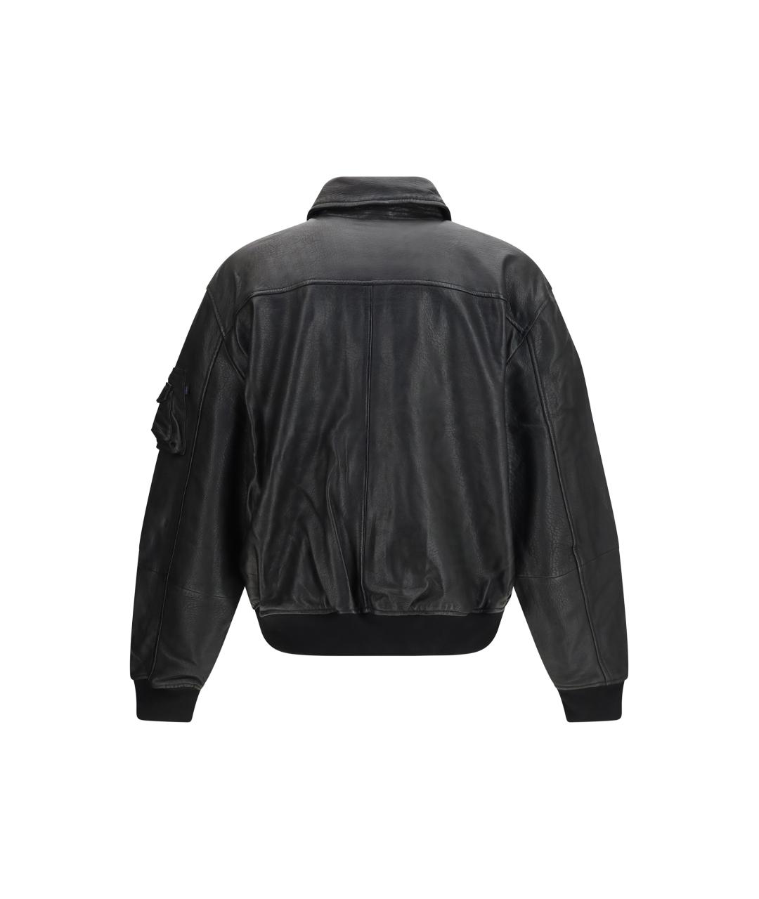 ALPHA INDUSTRIES Черная кожаная куртка, фото 2