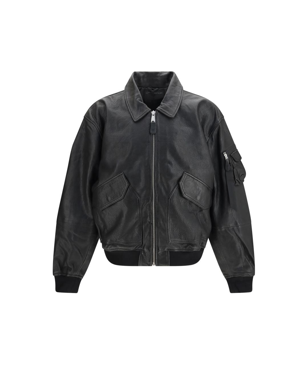 ALPHA INDUSTRIES Черная кожаная куртка, фото 1