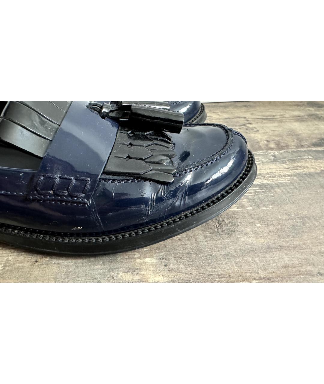 TOD'S Синие брогги и оксфорды из лакированной кожи, фото 9