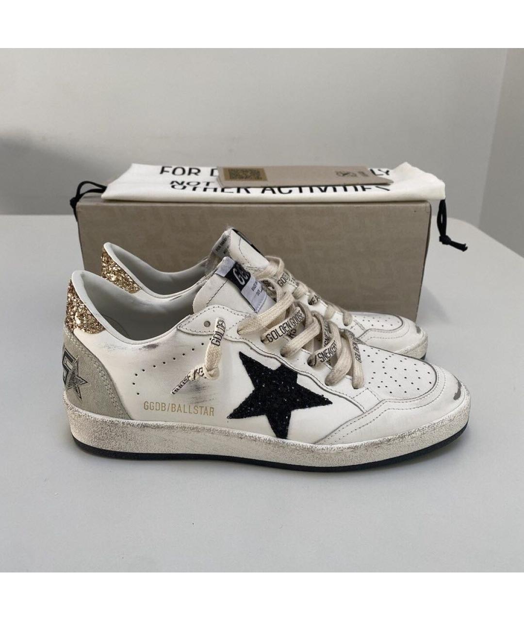 GOLDEN GOOSE Белые кожаные кроссовки, фото 2