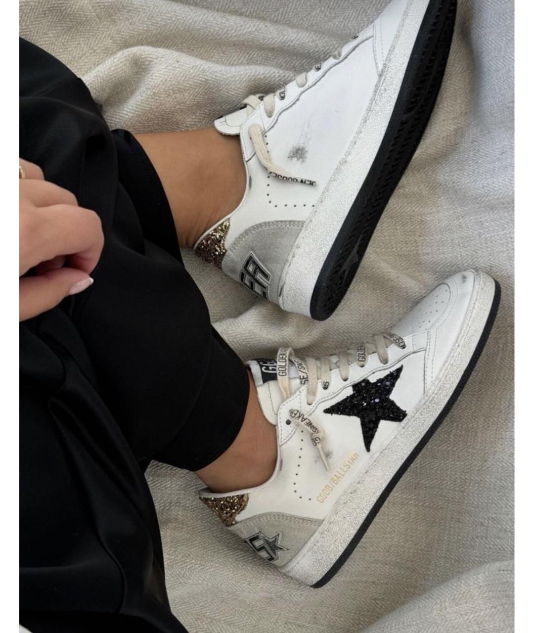 GOLDEN GOOSE Белые кожаные кроссовки, фото 4