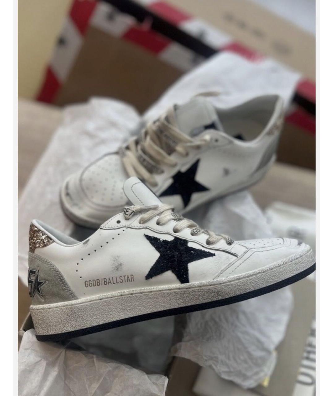 GOLDEN GOOSE Белые кожаные кроссовки, фото 3