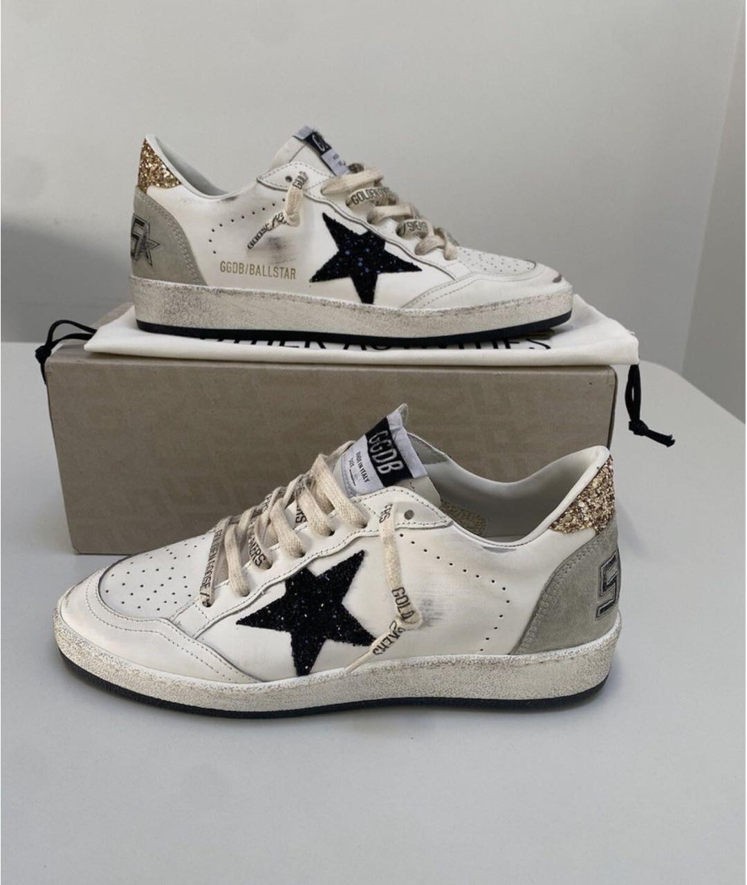 GOLDEN GOOSE Белые кожаные кроссовки, фото 5
