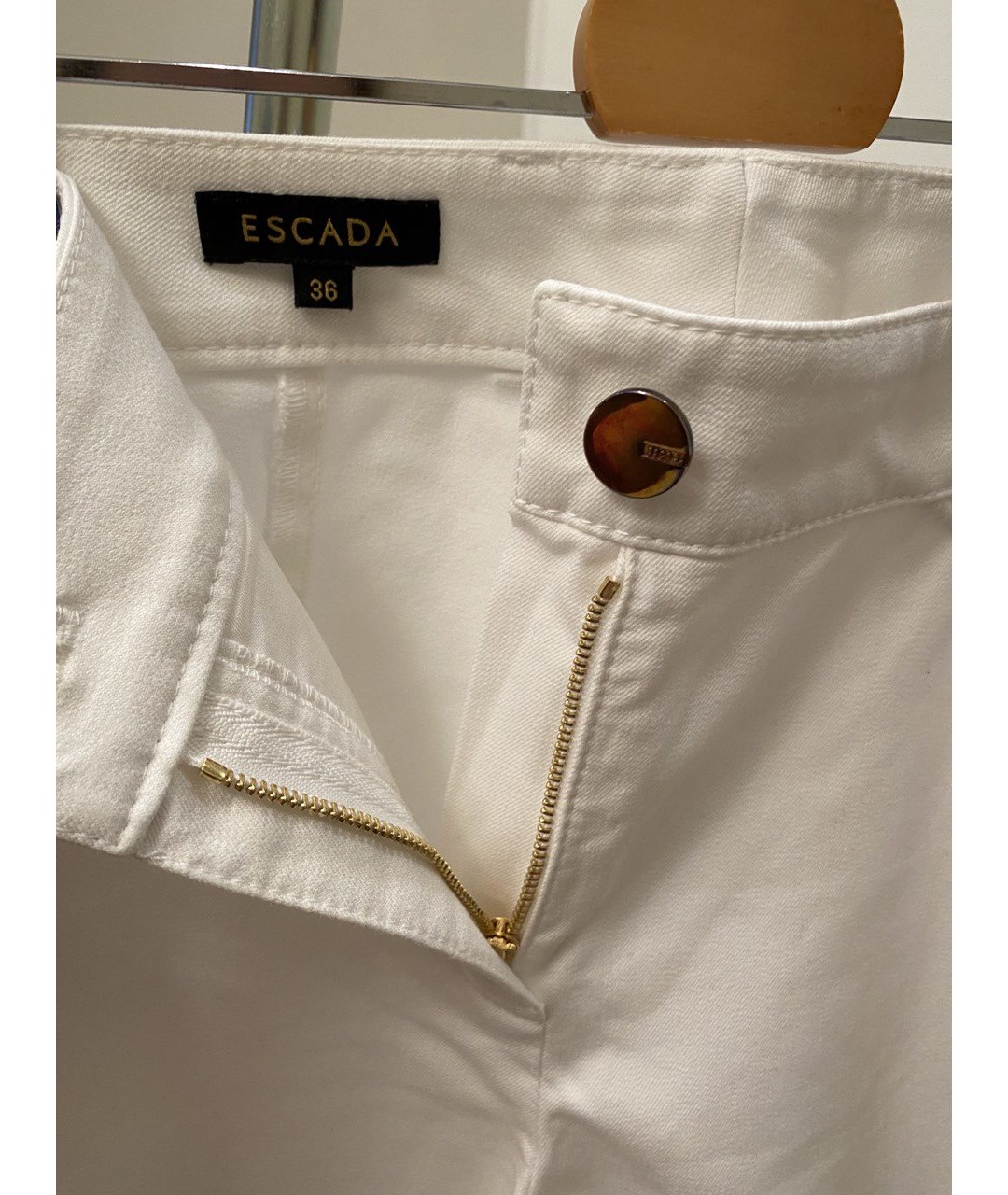 ESCADA Белые хлопковые брюки узкие, фото 3