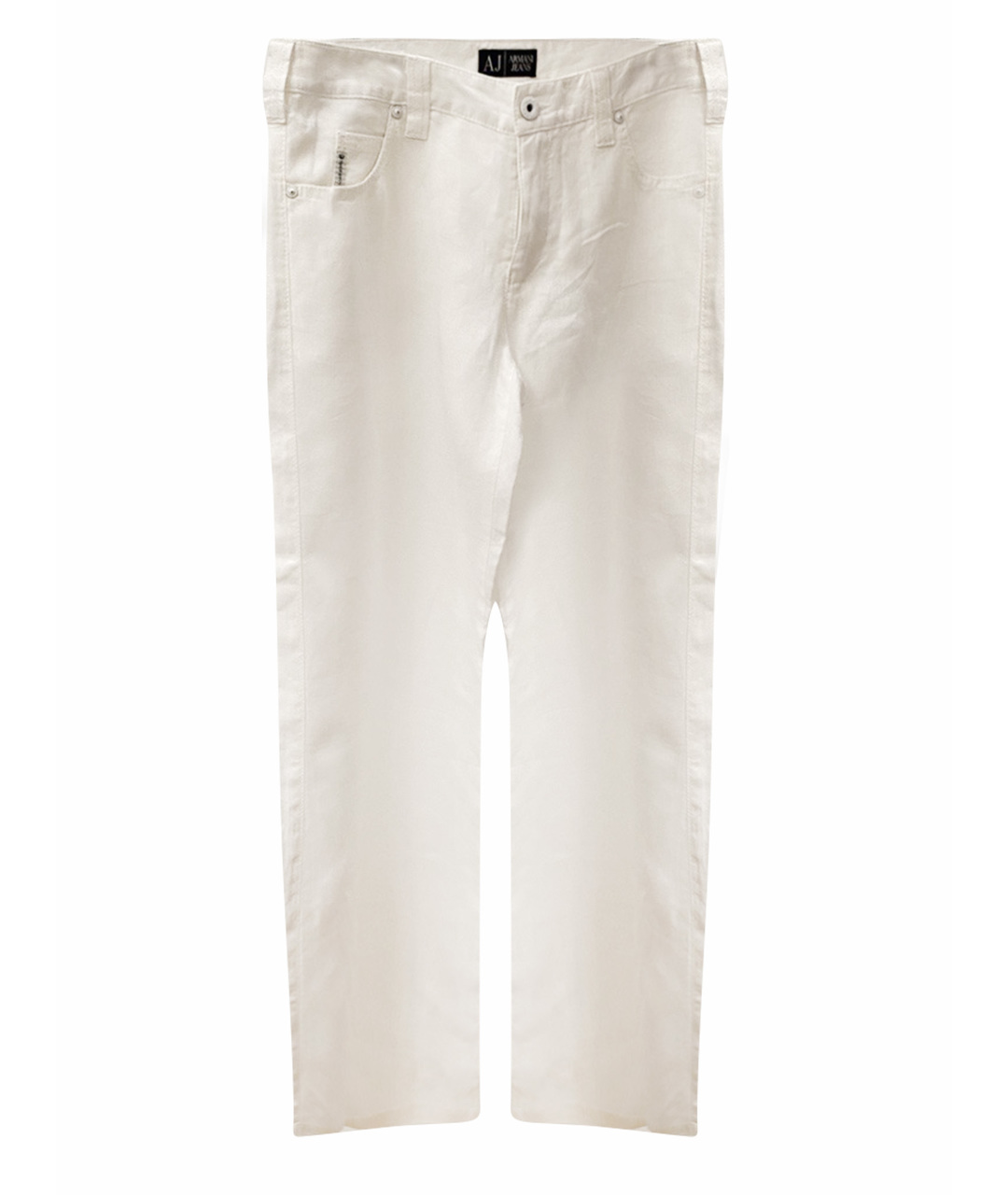 ARMANI JEANS Белые льняные брюки широкие, фото 1