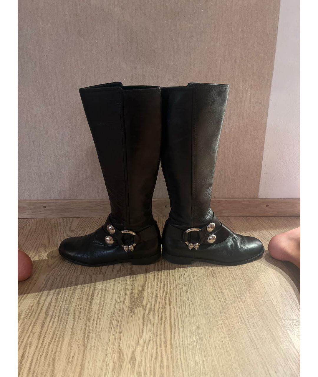ALEXANDER MCQUEEN Черные кожаные сапоги, фото 5