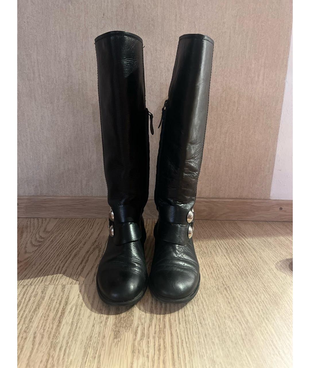 ALEXANDER MCQUEEN Черные кожаные сапоги, фото 2