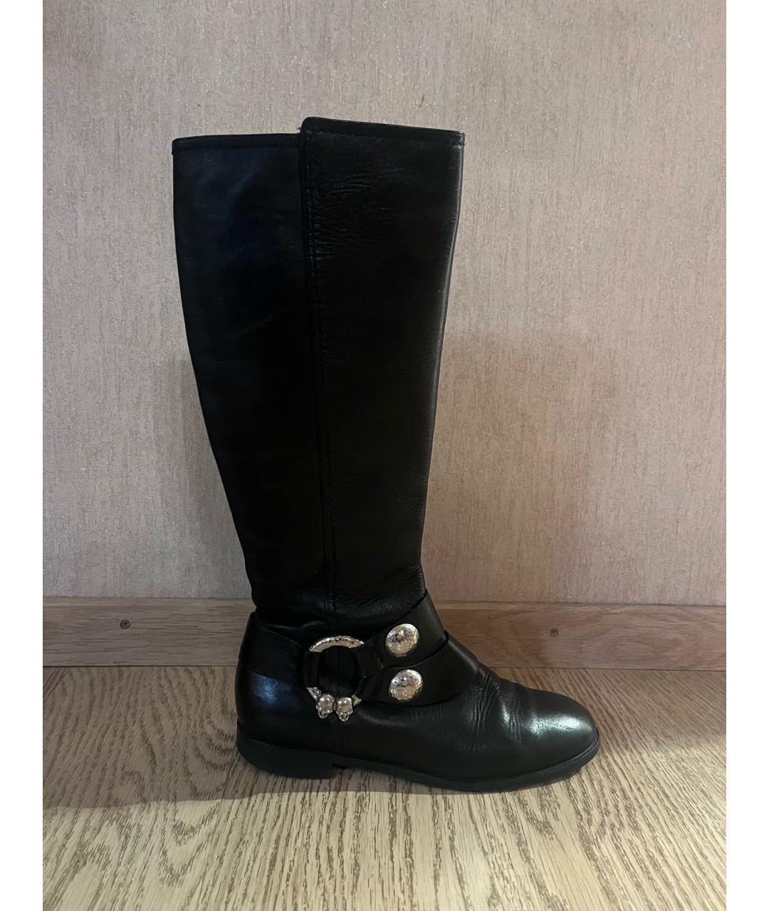 ALEXANDER MCQUEEN Черные кожаные сапоги, фото 8