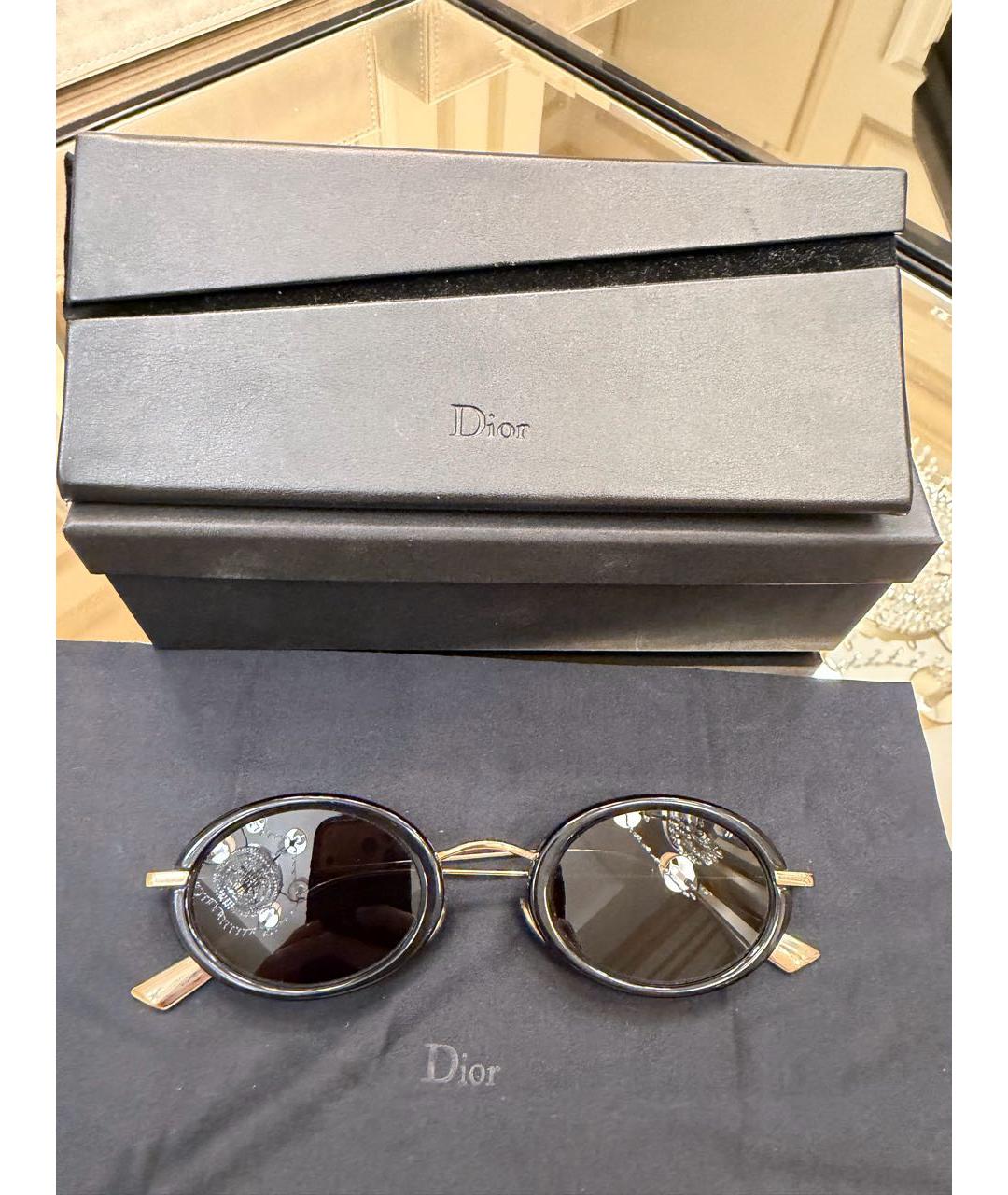 CHRISTIAN DIOR Черные пластиковые солнцезащитные очки, фото 9