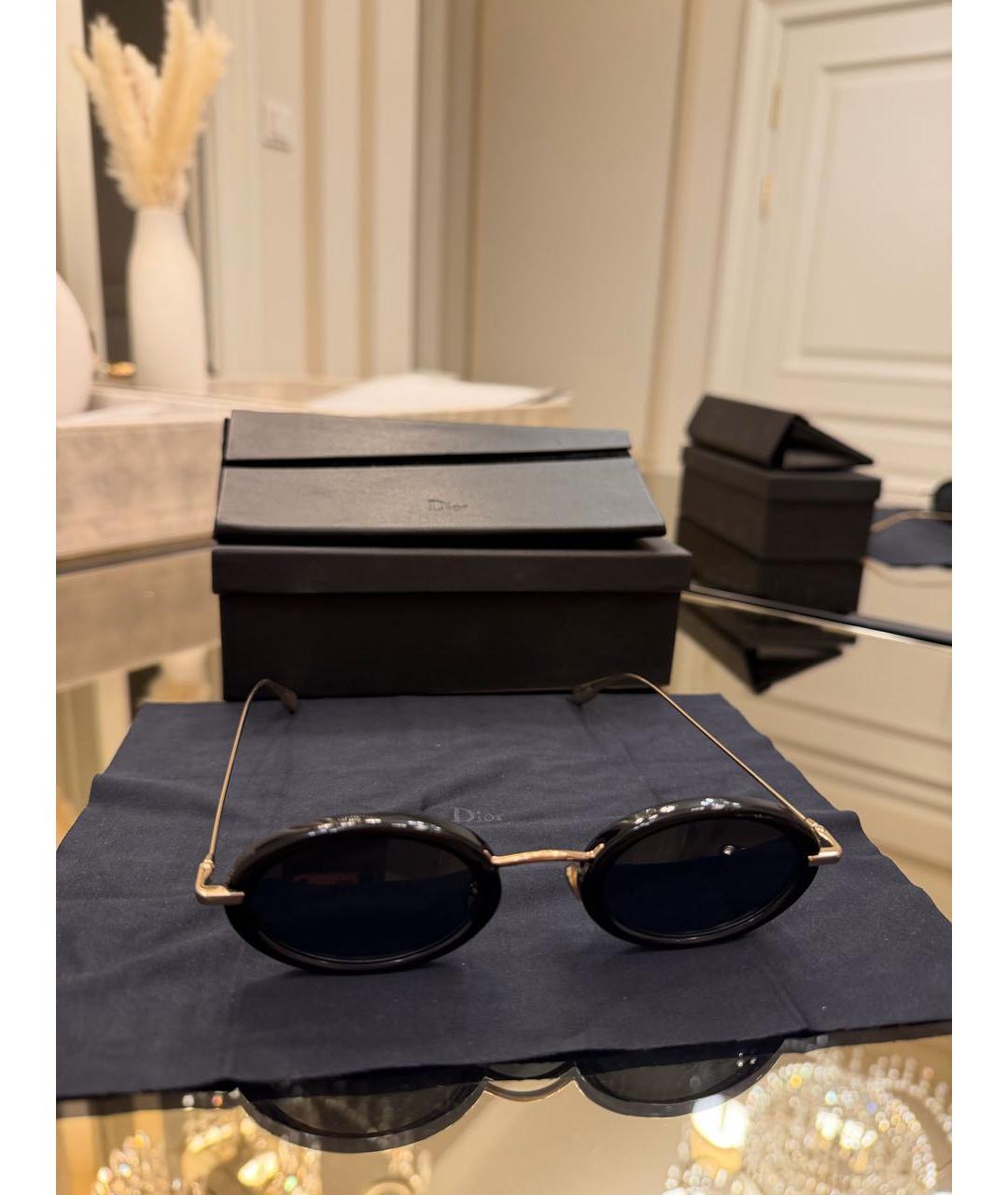 CHRISTIAN DIOR Черные пластиковые солнцезащитные очки, фото 4