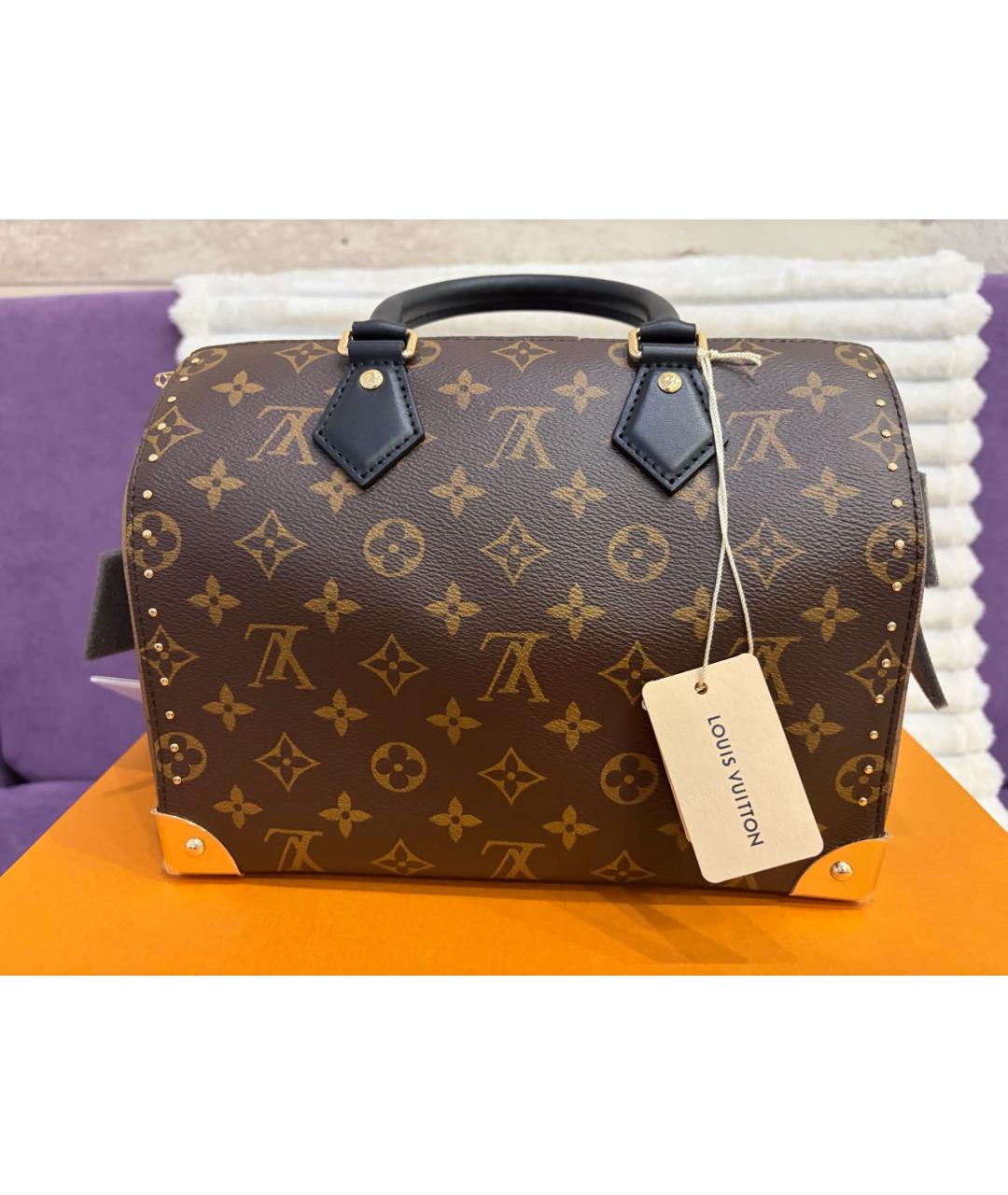 LOUIS VUITTON Коричневая сумка с короткими ручками из канвы, фото 2
