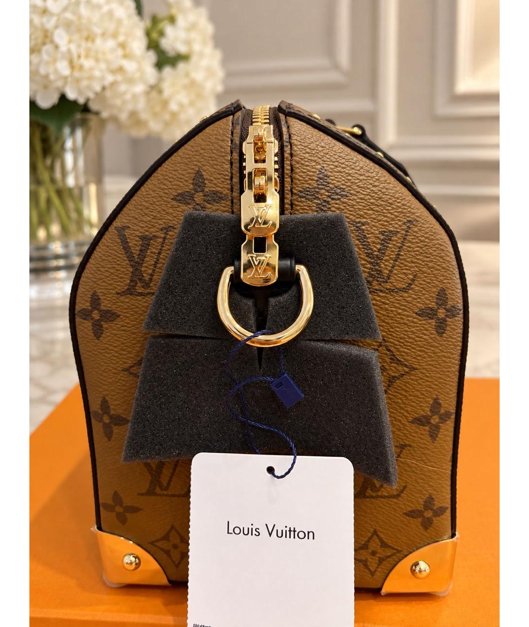 LOUIS VUITTON Коричневая сумка с короткими ручками из канвы, фото 3