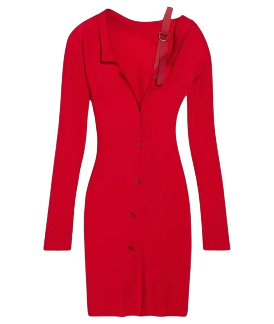 JACQUEMUS Красное шерстяное повседневное платье, фото 1