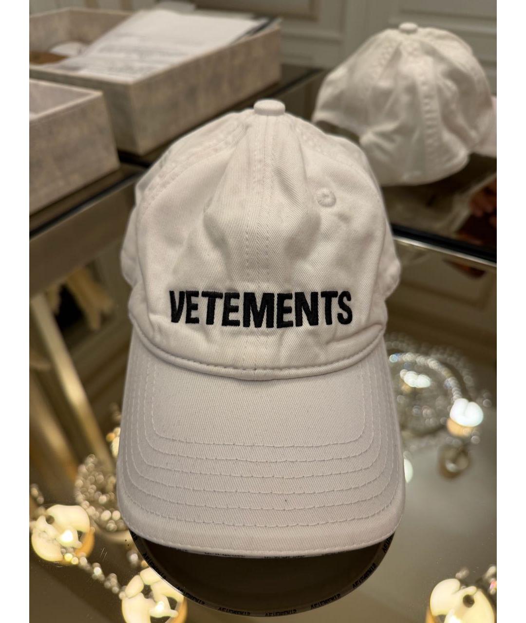 VETEMENTS Белая хлопковая кепка, фото 5