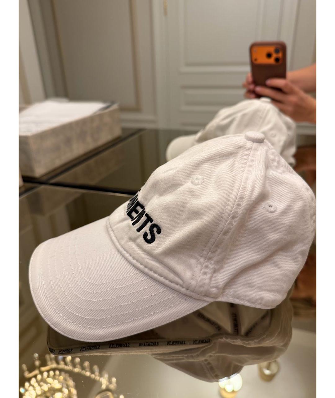 VETEMENTS Белая хлопковая кепка, фото 4