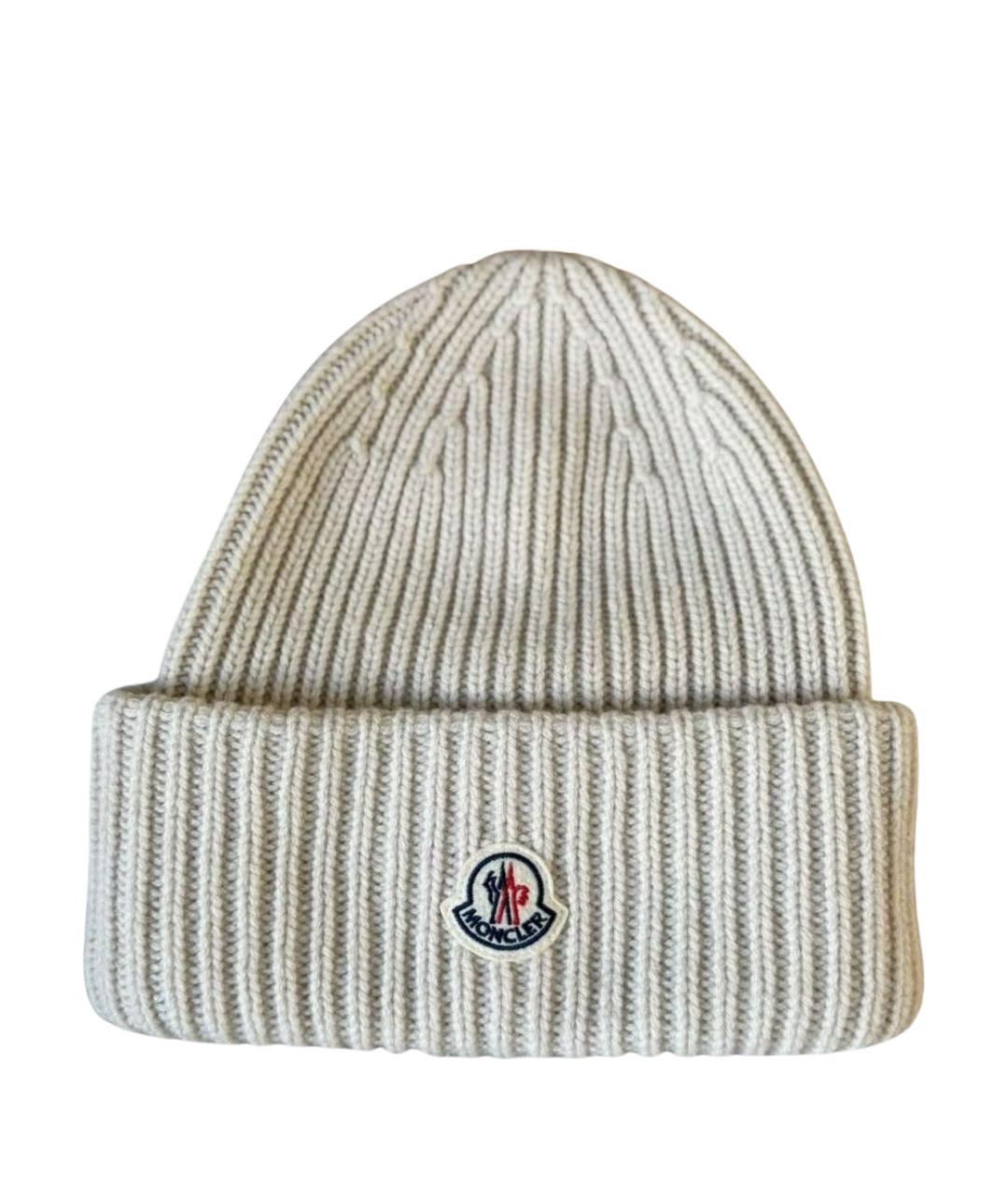 MONCLER Бежевая шапка, фото 1