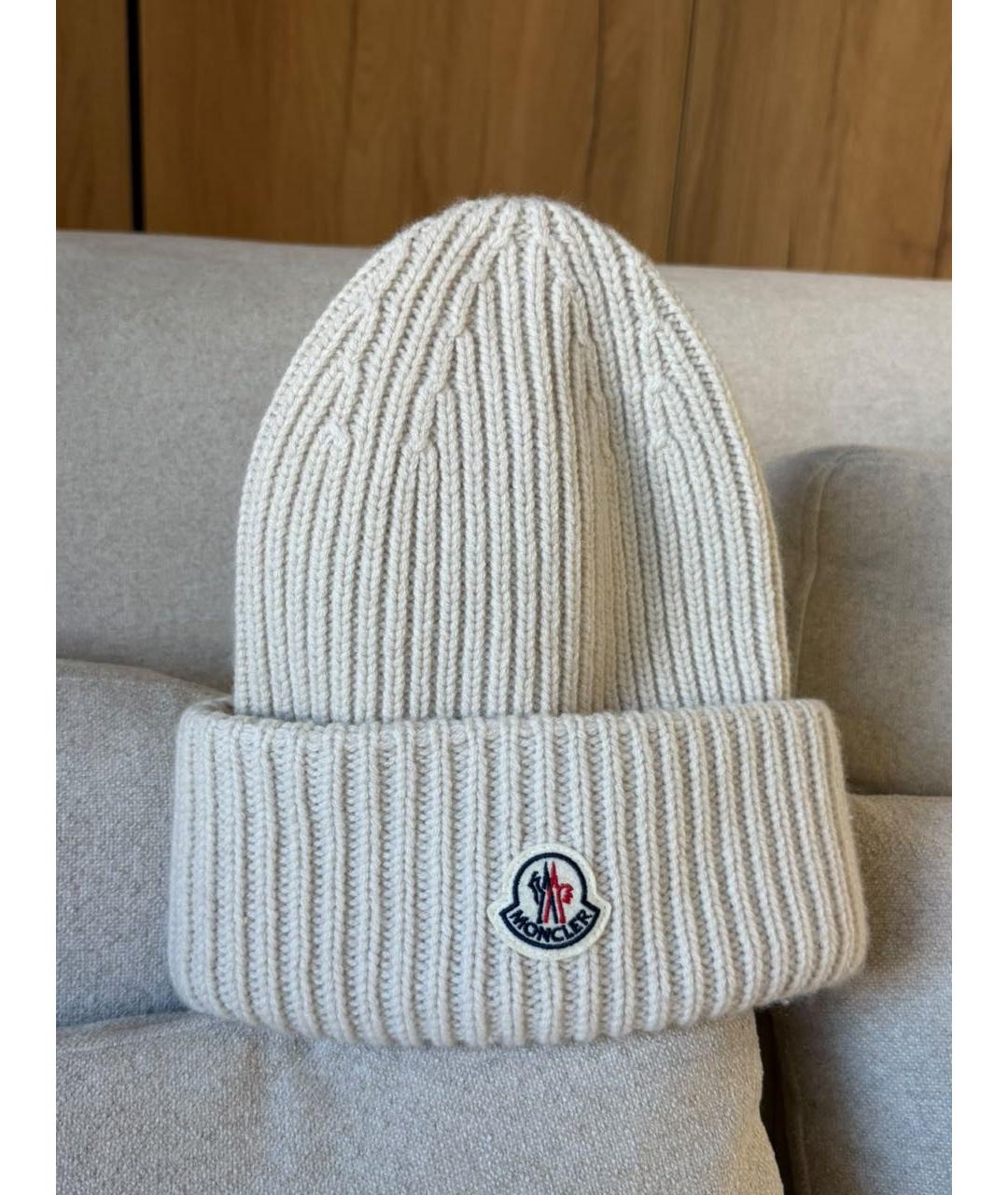 MONCLER Бежевая шапка, фото 2