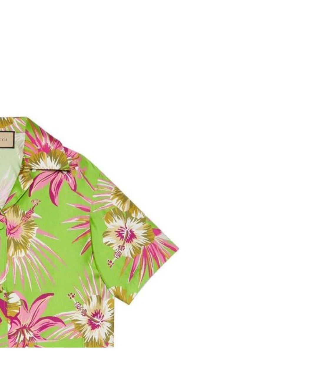 GUCCI Зеленая шелковая рубашка, фото 5
