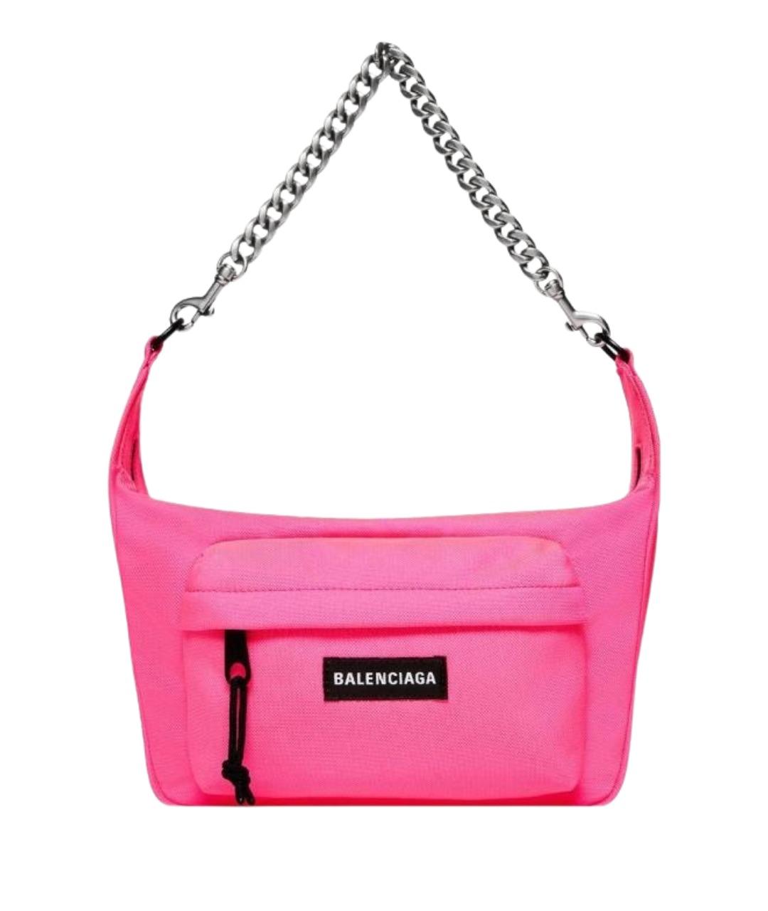 BALENCIAGA Розовая тканевая сумка через плечо, фото 1