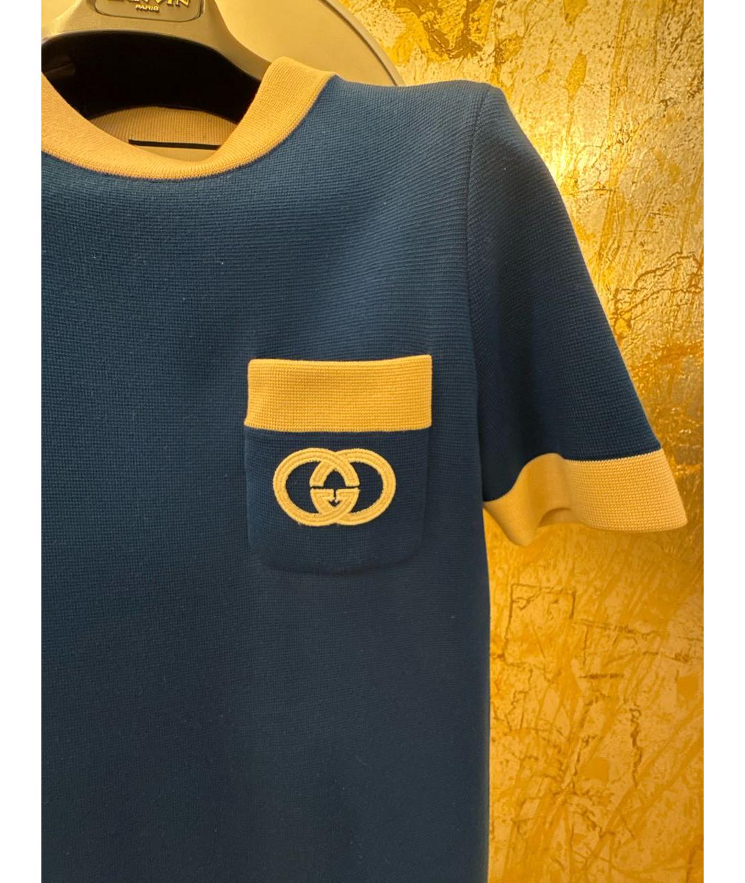 GUCCI Синее шерстяное платье, фото 3