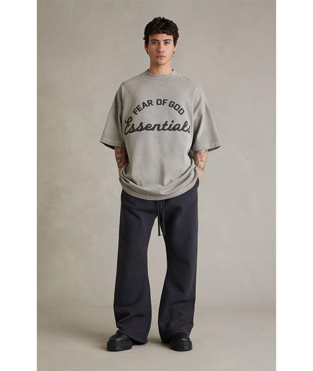 FEAR OF GOD ESSENTIALS Черные хлопковые повседневные брюки, фото 5